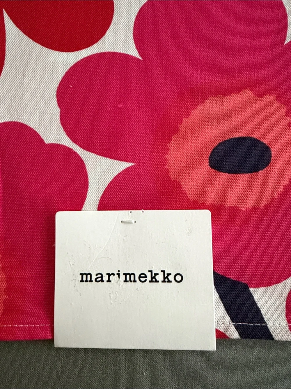 Marimekko Unikko Poppy Linen Blend Red White Floral Kitchen Tea Towel Set (2)